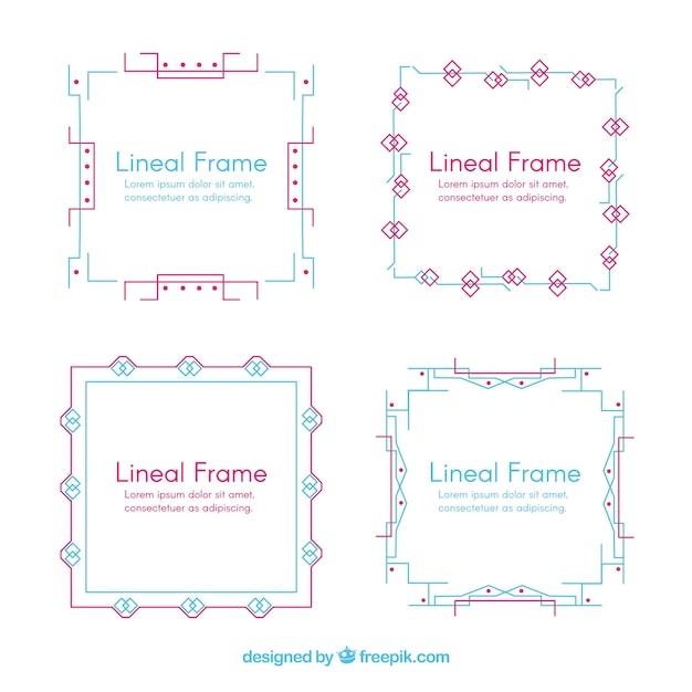 Free vector frame collection with lineal style