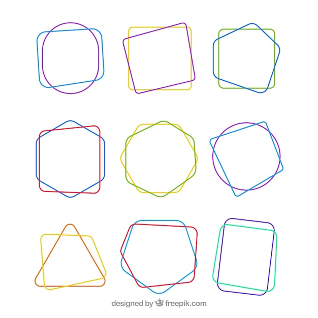 무료 벡터 직계 스타일의 프레임 컬렉션