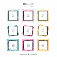 Free vector frame collection with lineal style