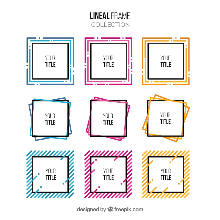 Free Vector frame collection with lineal style