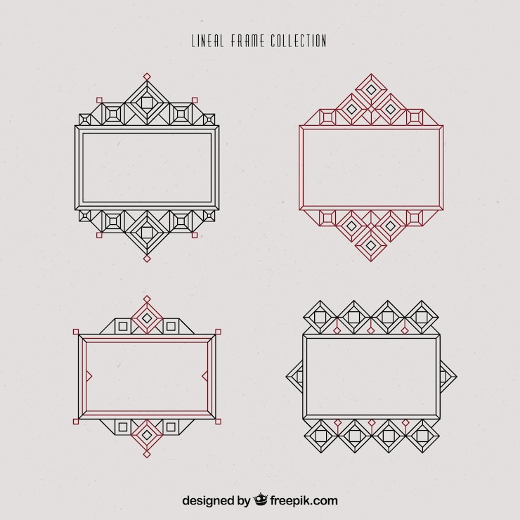 Free Vector frame collection with lineal style