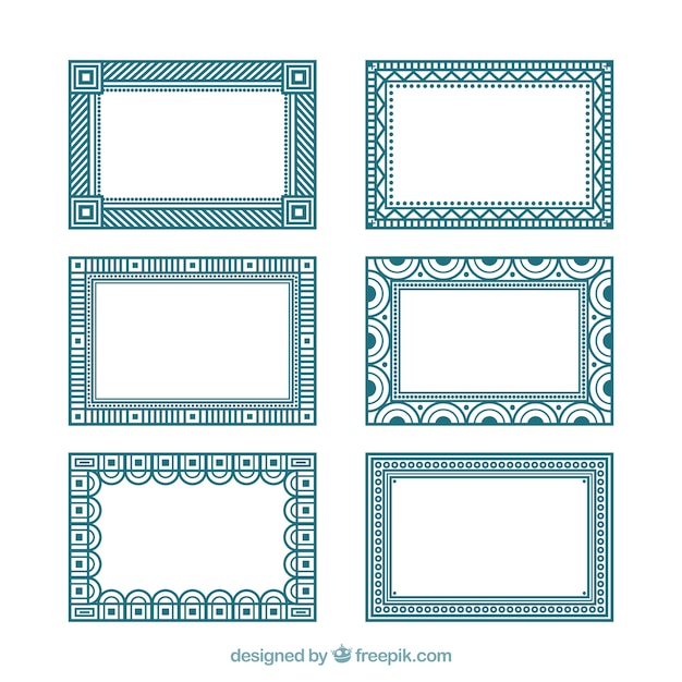 Free vector frame collection with lineal style