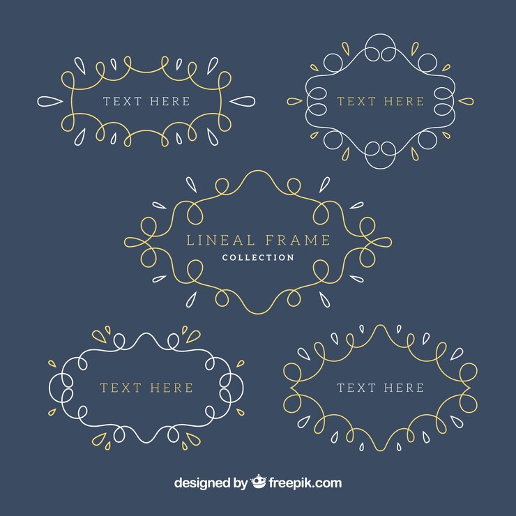 Free Vector frame collection with lineal style