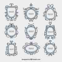 Free vector frame collection with lineal style