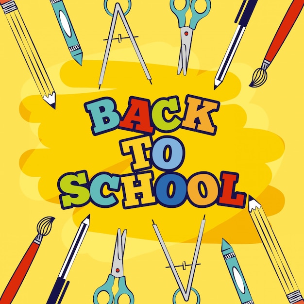 Back to School Illustration Frame Elements – Free Vector Download