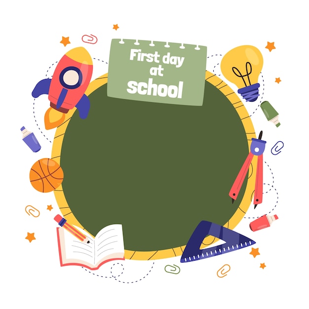 Frame of first day of school design