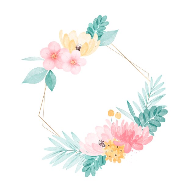 수채화 꽃 프레임 그림
