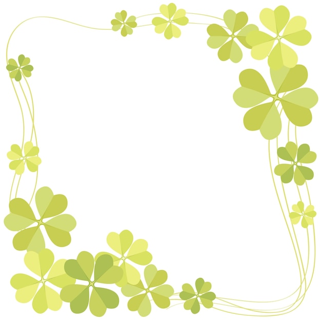 Free vector frame of leaves clover