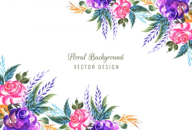 Frame made of decorative floral composition background