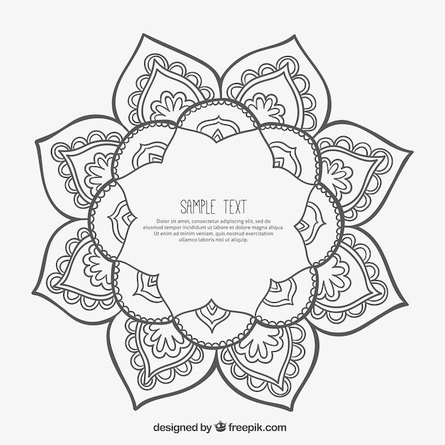 Free vector frame in mandala style