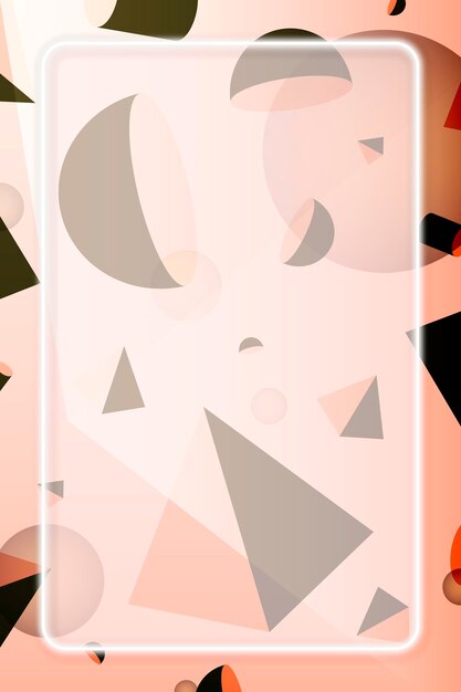 Free Vector frame on a pink geomtrical pattern vector