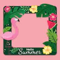 Free vector frame template for summertime season