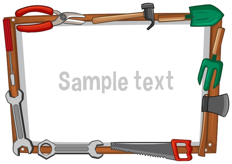 Free Vector frame template with different tools
