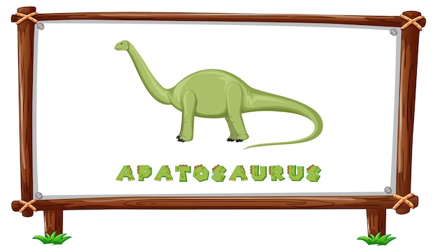 Frame template with dinosaurs and text apatosaurus design inside