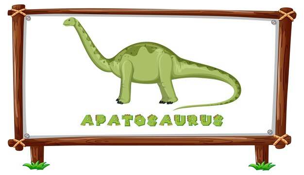 Frame template with dinosaurs and text apatosaurus design inside