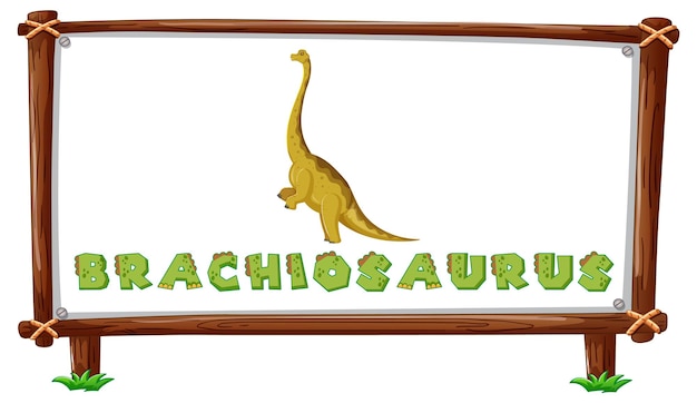 Free vector frame template with dinosaurs and text brachiosaurus design insi