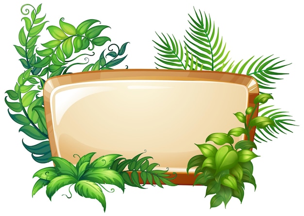 Бесплатное векторное изображение Рамка шаблон с тропическими листьями