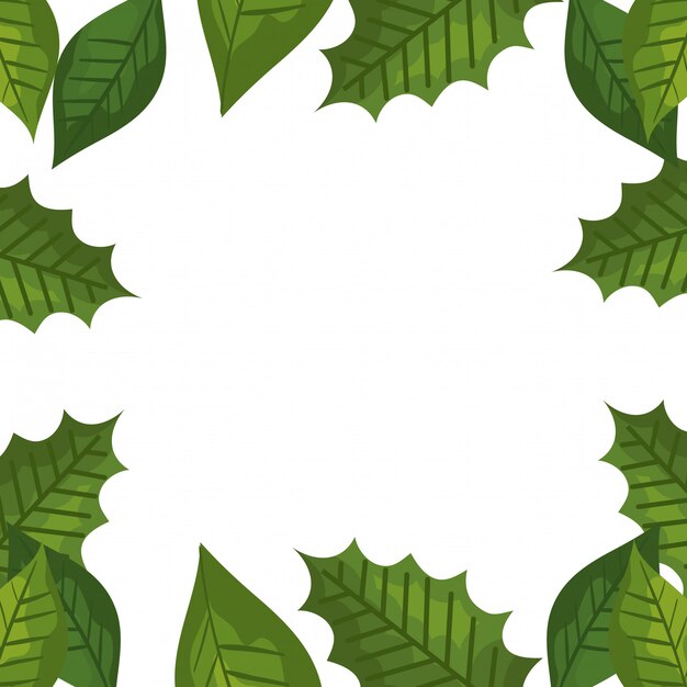 Free vector frame of tropical decorative leaves