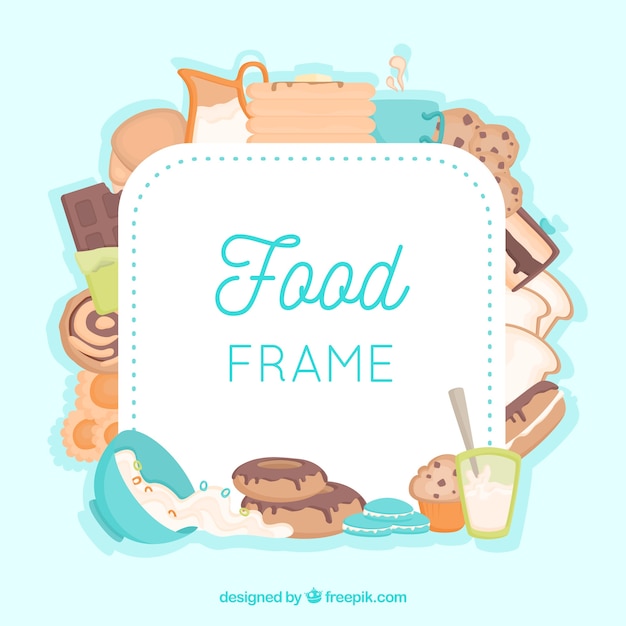 Free vector frame with breakfast food