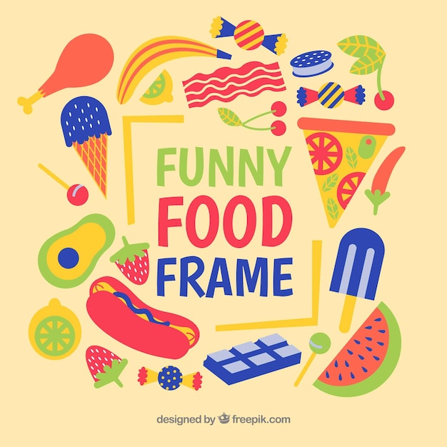 Free vector frame with delicious food