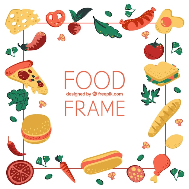 Frame with delicious food