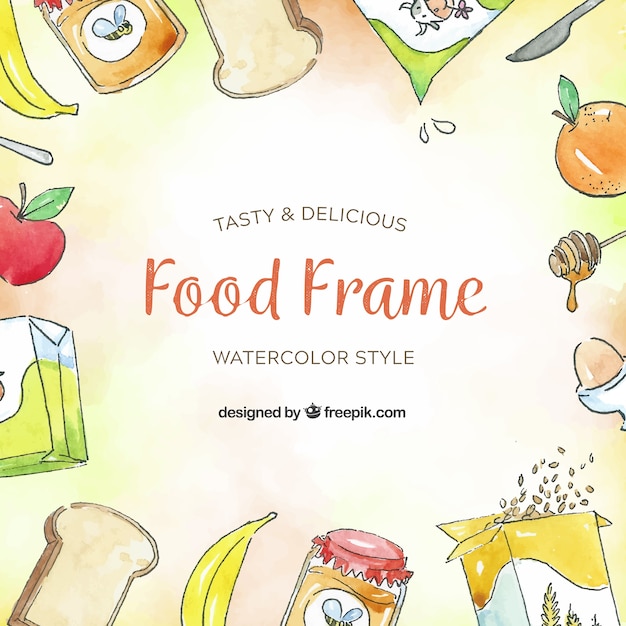 Frame with delicious food