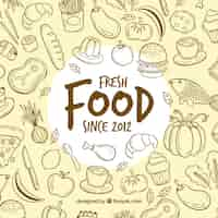 Free vector frame with delicious food