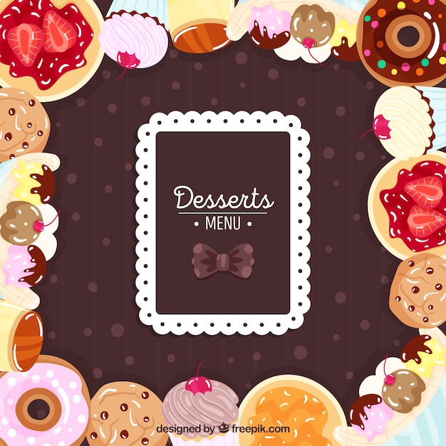 Free vector frame with delicious food