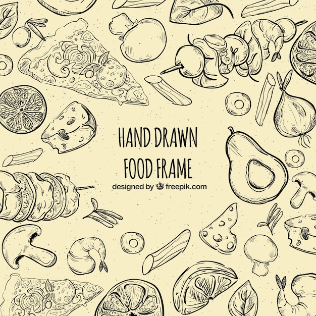 Free Vector frame with different food