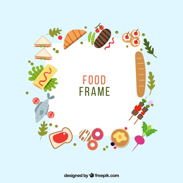 Frame with different meals