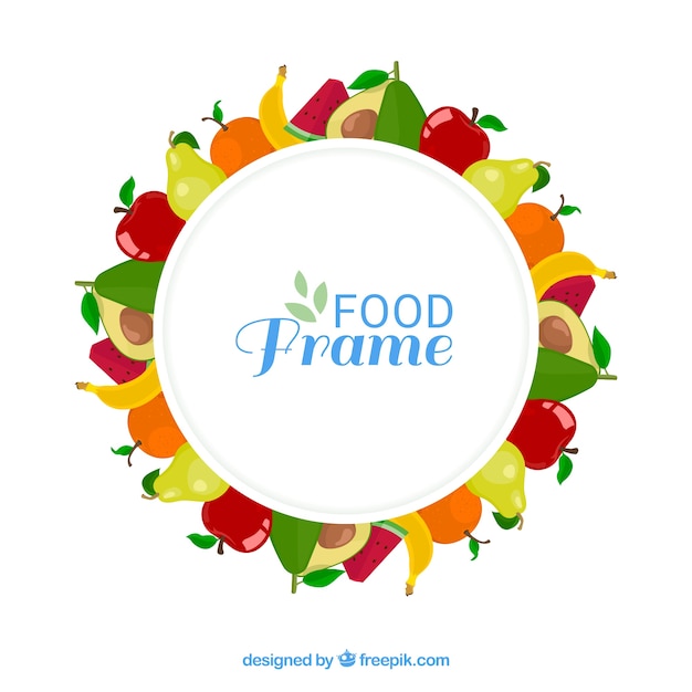 Free vector frame with diffrent food