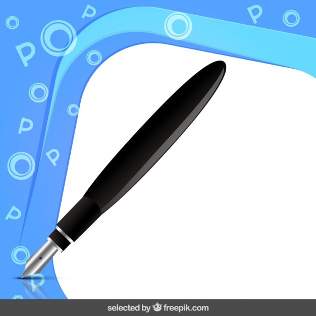 Free vector frame with fountain pen