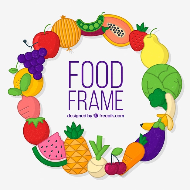 Free vector frame with healthy food