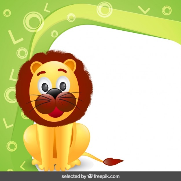Бесплатное векторное изображение Рамка со львом