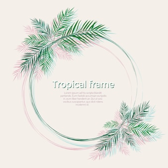 Frame with palm leaves