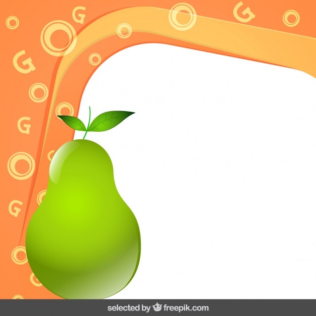 Free vector frame with pear