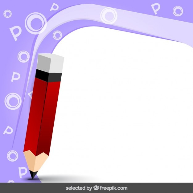 Free vector frame with pencil