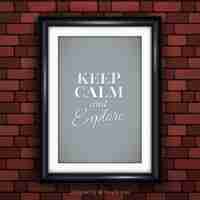 Free vector framed poster of keep calm