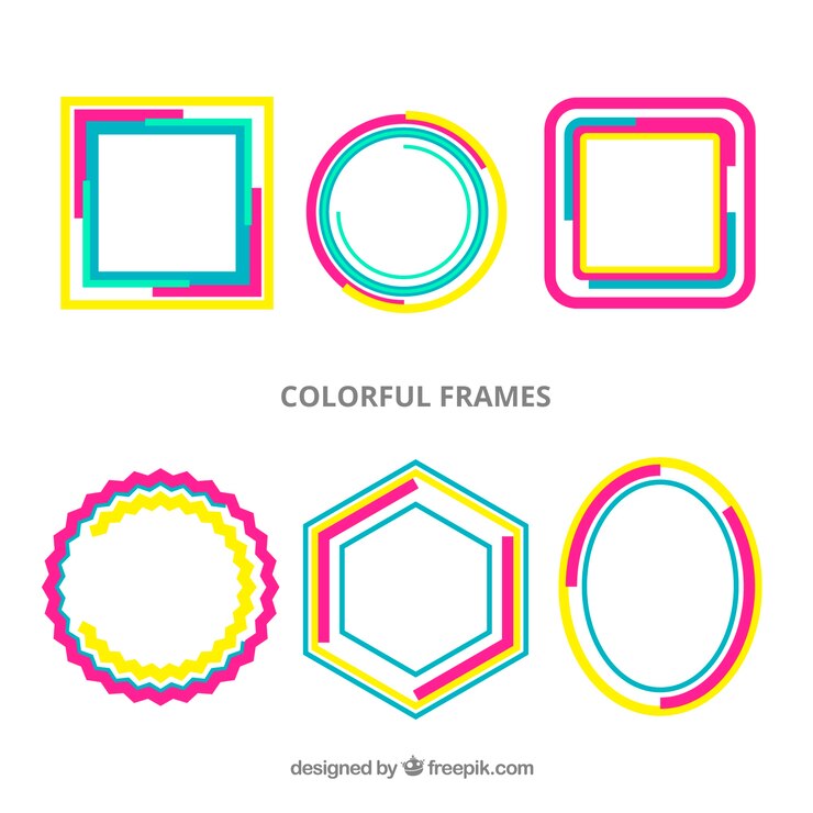 Free Vector frames collection in colorful style