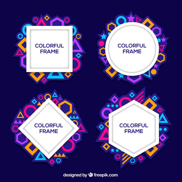 Free Vector frames collection in colorful style