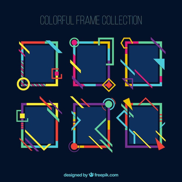 Free vector frames collection in colorful style