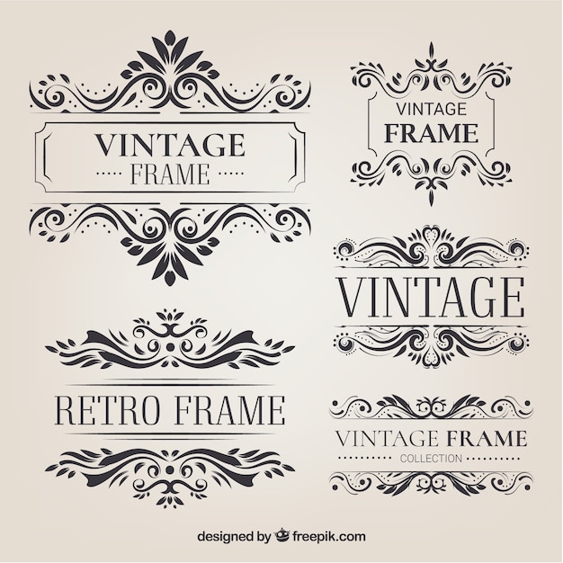 Download Free Frames Collection In Vintage Style Svg Dxf Eps Png Svg Cut Files Free Download