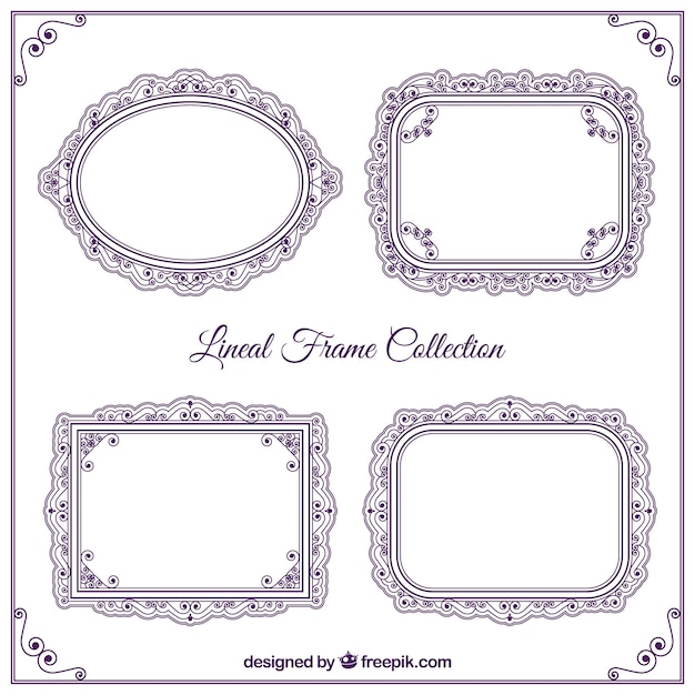 Free vector frames collection in lineal style