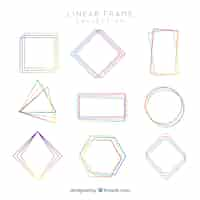 Free vector frames collection in linear style