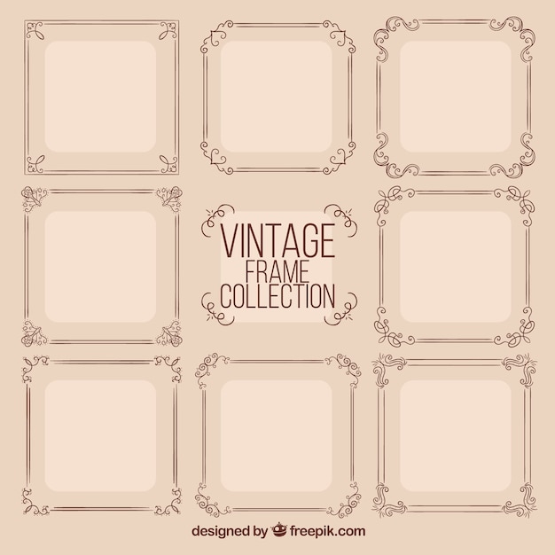 Free vector frames collection in vintage style