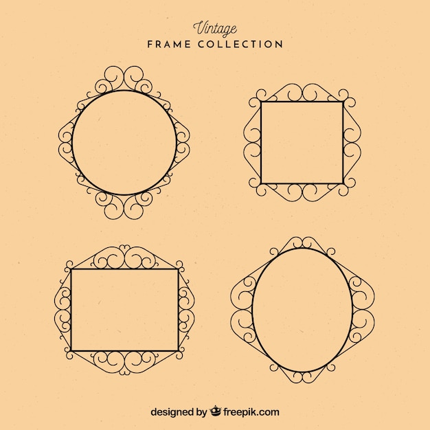 Free vector frames collection in vintage style