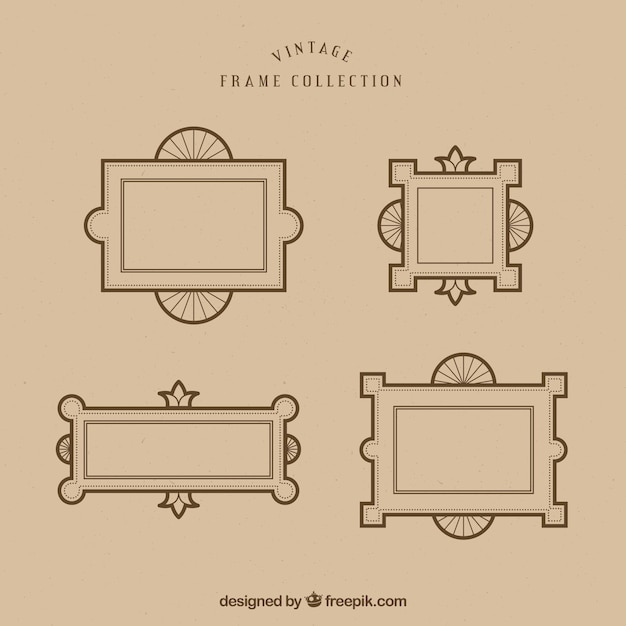 Free vector frames collection in vintage style