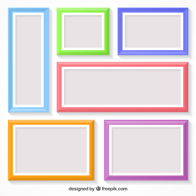 Бесплатное векторное изображение Коллекция фреймов с различными цветами