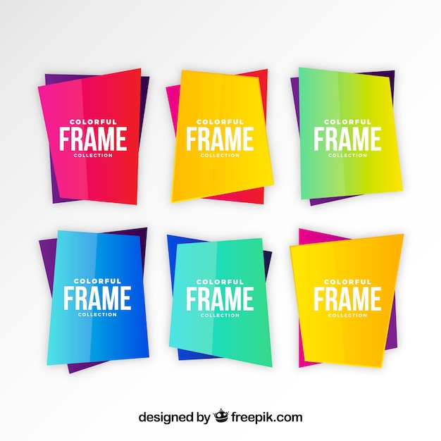 Free vector frames collection with gradient colors