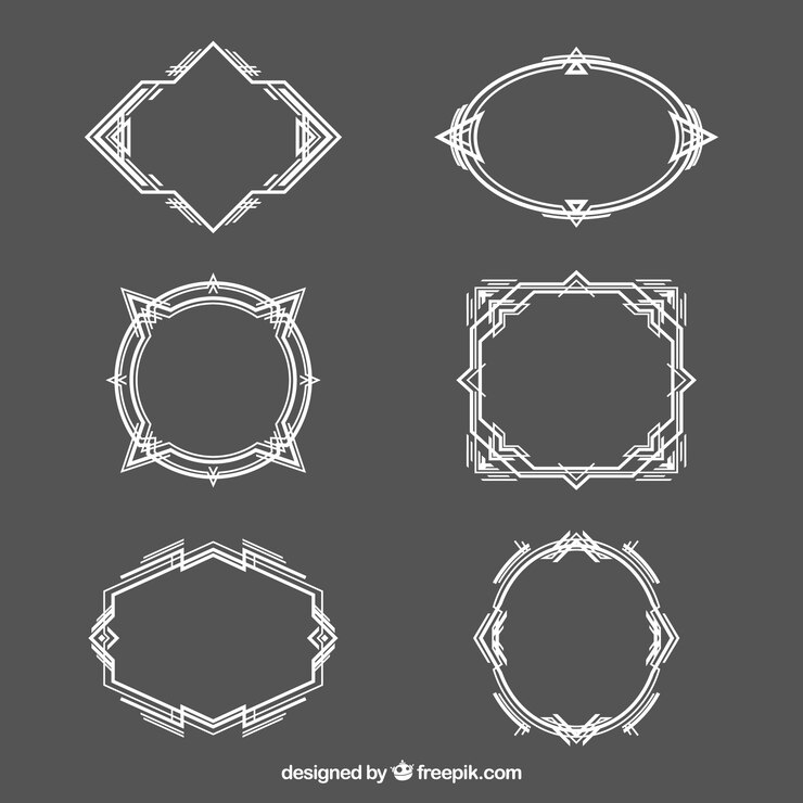 Free Vector frames collection with lineal ornaments